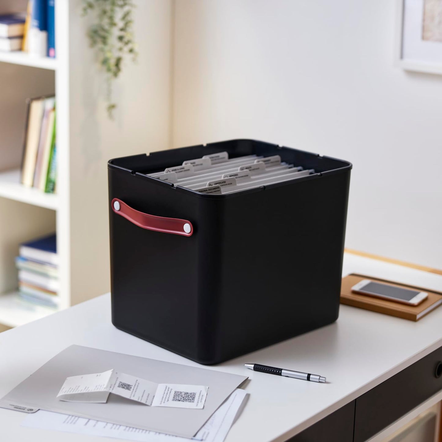Rotho MyPaper Archive box document organiser. MY PAPER Plus, Plastic (PP) BPA-free, black, (40.0 x 29.2 x 29.8 cm)