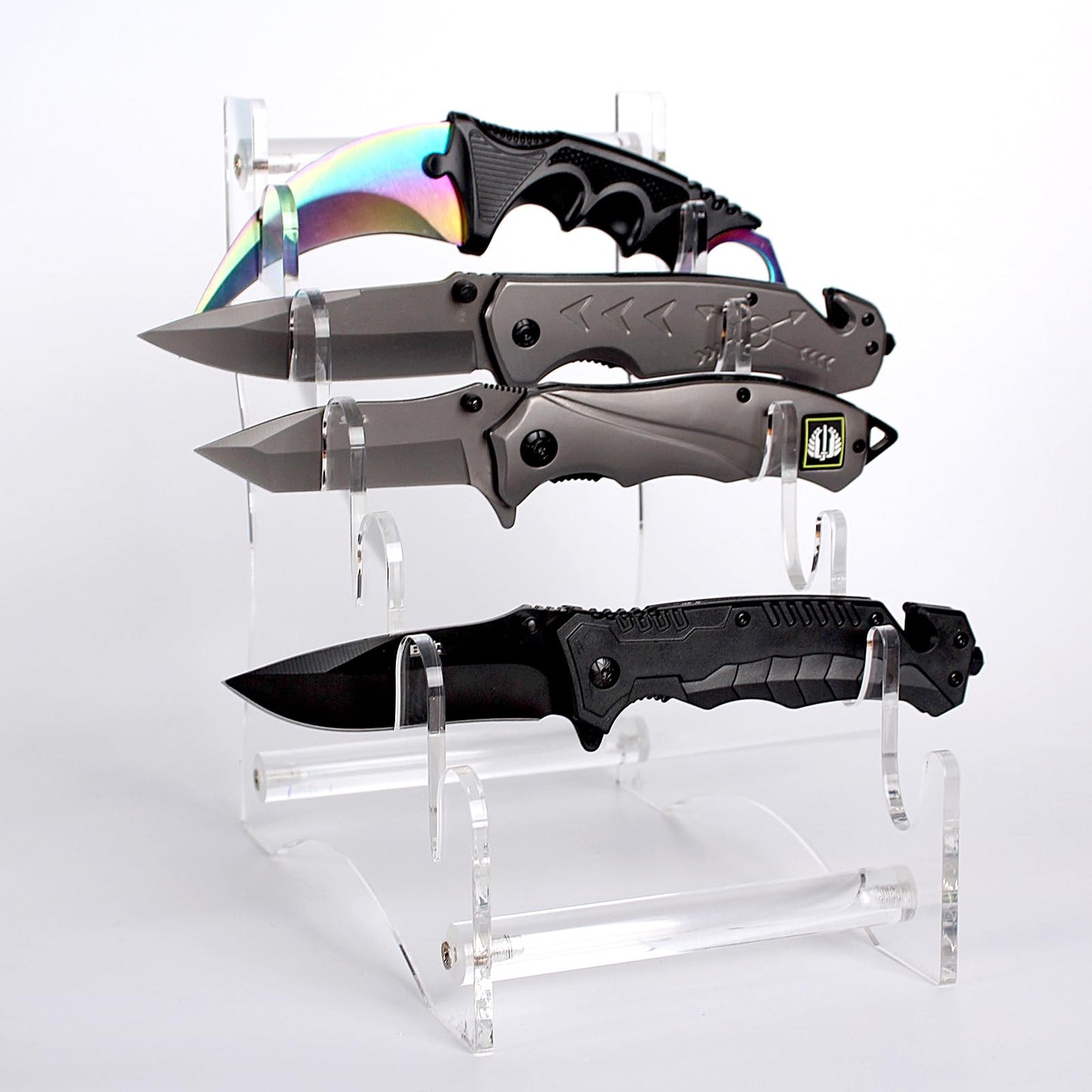 LEILINLIFE Acrylic Knife Display Stand for Precious Blades Display Holder- Ideal for Daggers，Knifes -Home Decoration Acrylic Display Dagger Stand