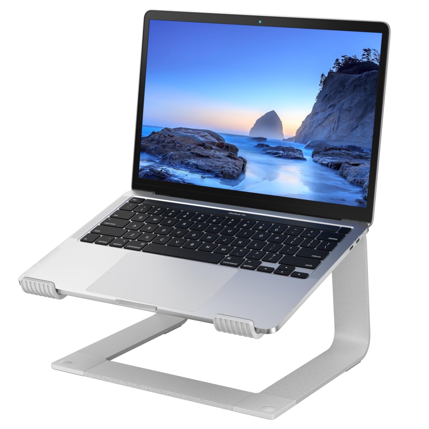 POWERSUP Laptop Stand for Desk Detachable Aluminum Computer Riser Portable Metal Notebook Holder Compatible with MacBook Air, Pro, Dell, HP