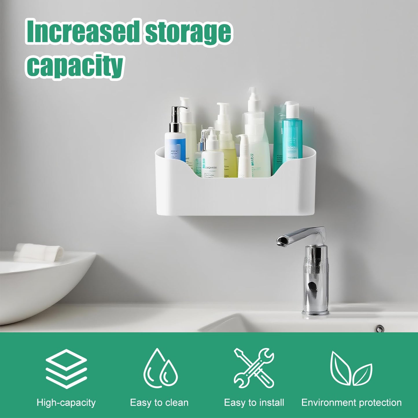 Seahelms 2 Pcs Kitchen Cabinet Door Storage Box, Self-Adhesive Wall Mounted Storage Box Space Saving Cabinet Door Organizer for Small Items, Bathroom