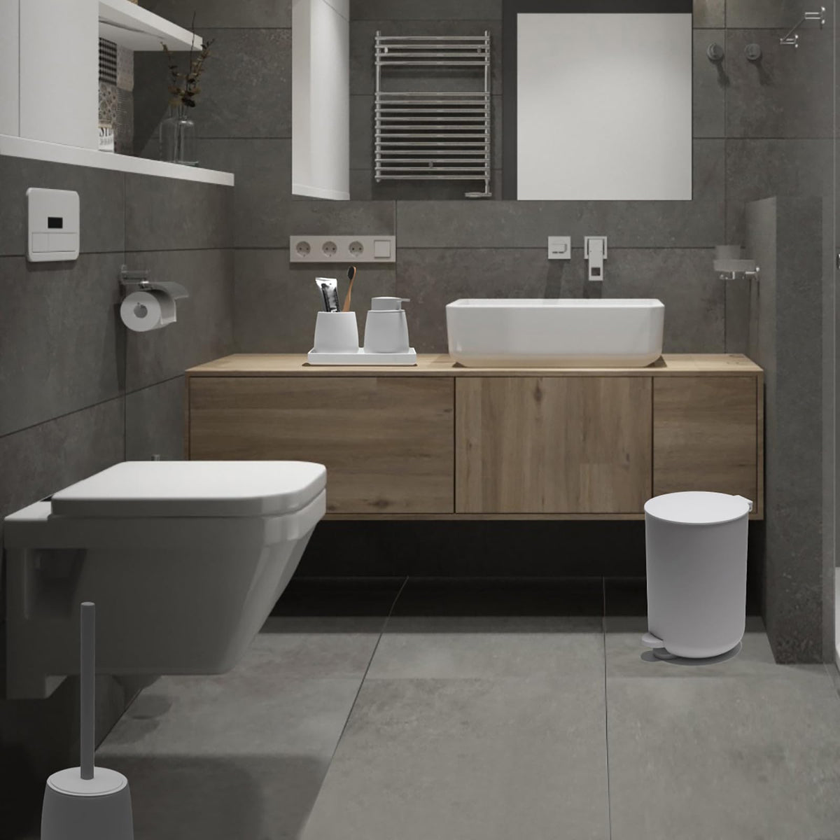 White Bathroom Accessories Sets Complete, Modern Bathroom Sets Organizer