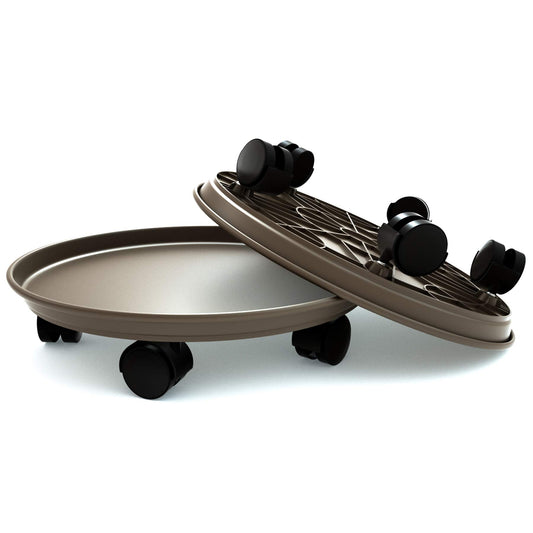 Coadura Plant Caddy 40cm,2 Pack Plant Caddy with Wheels Heavy Duty,Round Potted Plant Stand Mover,Rollers Dolly Trolley Tray Pallet with Wheels Indoor