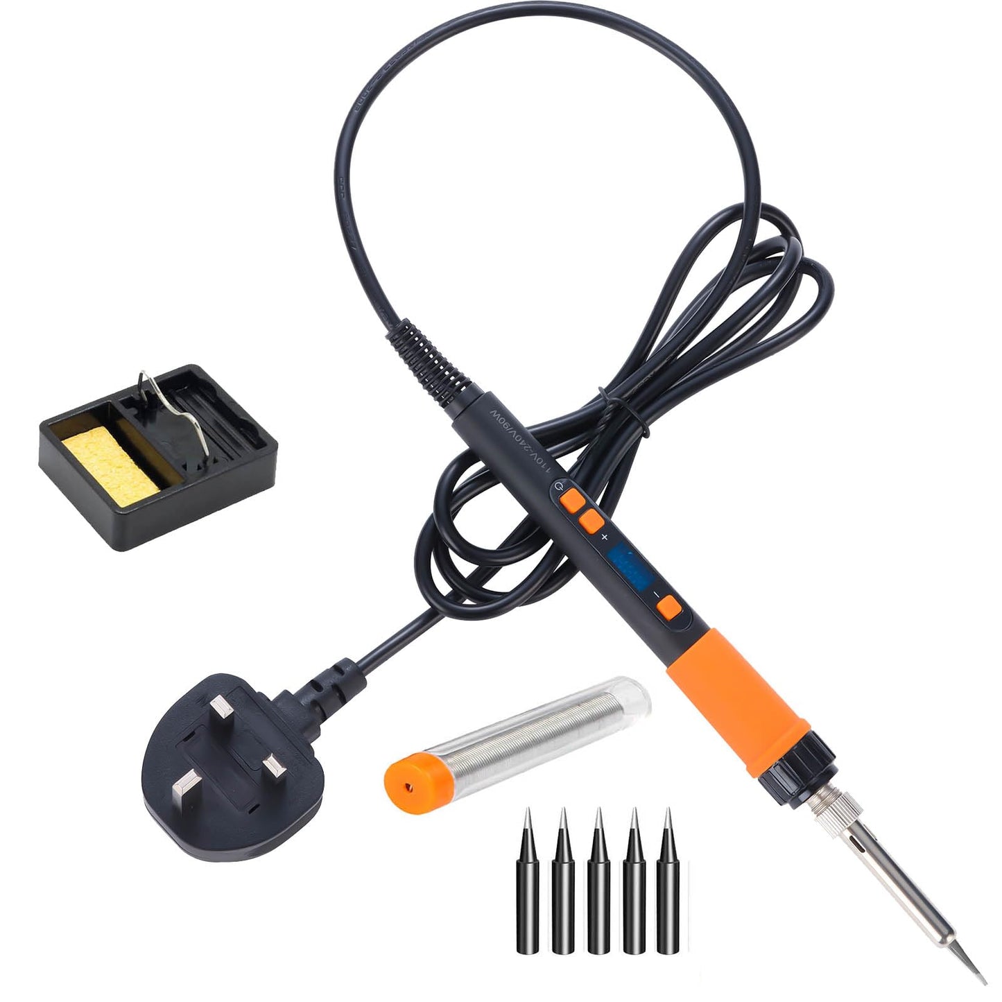 Soldering Iron Kit 90W,8-in-1 Set Adjustable Temperature 180-500? Digital LED Screen Soldering Iron Kit with Stand,Solder Wire,5 Solder Tips for