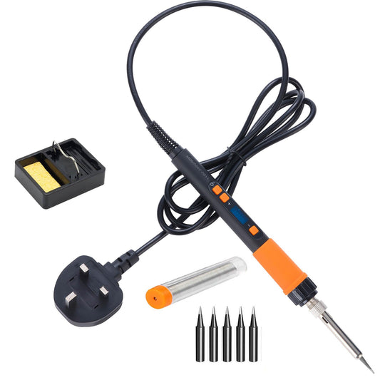 Soldering Iron Kit 90W,8-in-1 Set Adjustable Temperature 180-500? Digital LED Screen Soldering Iron Kit with Stand,Solder Wire,5 Solder Tips for