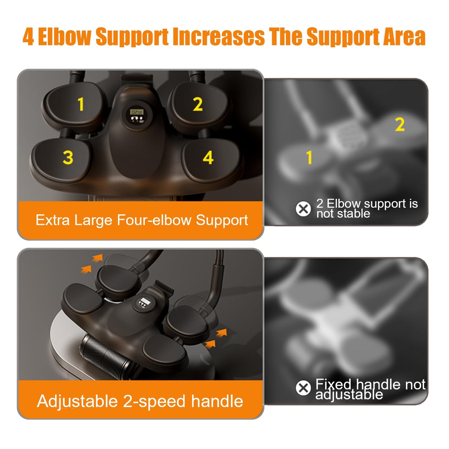 WLZP Ab Roller Wheel,1.5M Automatic Rebound Abdominal Wheel with Knee Mat & Timer, Ab Roller Exercise Wheel with Adjustable Elbow Support