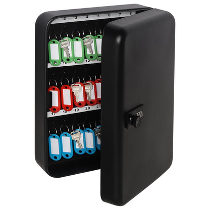 Parrency Combination Lock Key Box with 48 Hooks, Large Wall Mount Combination Lock Cabinet, 11 4/5" x 9 1/5" x 3" Key Tags Included