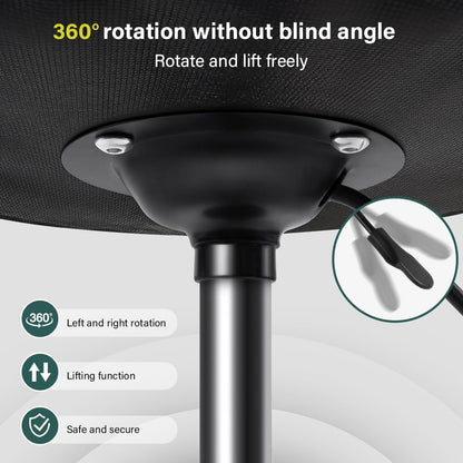 BFTOU Square Swivel Stool on Wheels Perfect for Work SPA Shop Massage Height-Adjustable and Cost-Effective Rolling Stool Chair with Back White BLACK
