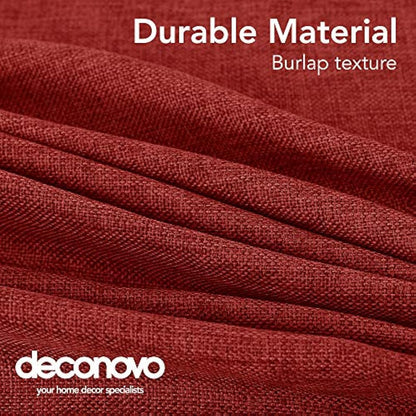 Deconovo Tablecloth 52x90in(132x229cm) Christmas Decorations Faux Linen Rectangle Water Resistant Table Cloth for Dinning Red