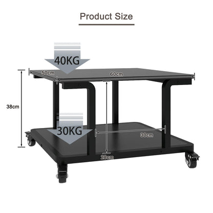 PUNCIA 2-Tier Laser Printer Stand with Storage Shelf Movable Copier Stand