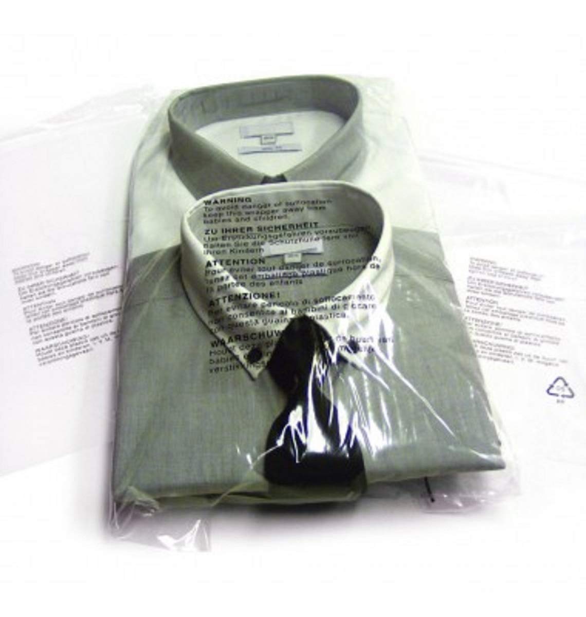 200 CLEAR TRANSPARENT PLASTIC SELF SEAL GARMENT BAGS WITH SAFETY WARNING (9" x 12")