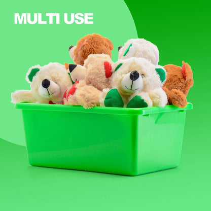 Prextex TOY PLASTIC STORAGE BINS | Stackable Storage Boxes, Plastic Storage, Book Storage, Craft Storage for Shelves