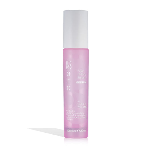 Bare by Vogue Face Medium Tanning Serum - Achieve a Natural and Sun-Kissed Glow - Radiant Glow Hydrating Formula - Even and Streak-Free Application -
