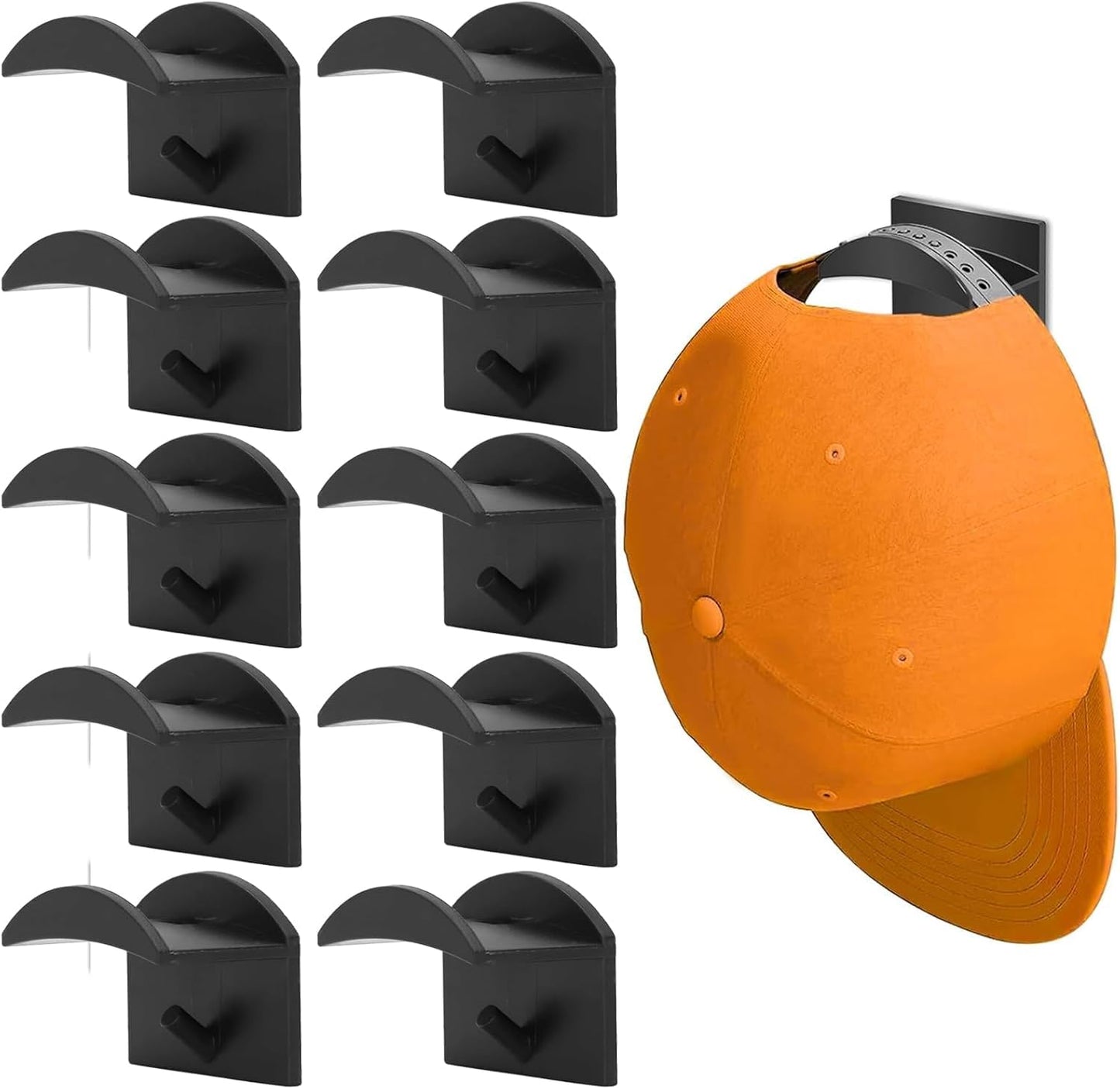 10 Pcs Hat Rack,Hat Hooks for Wall Strong Hats Storage Baseball Cap Stand