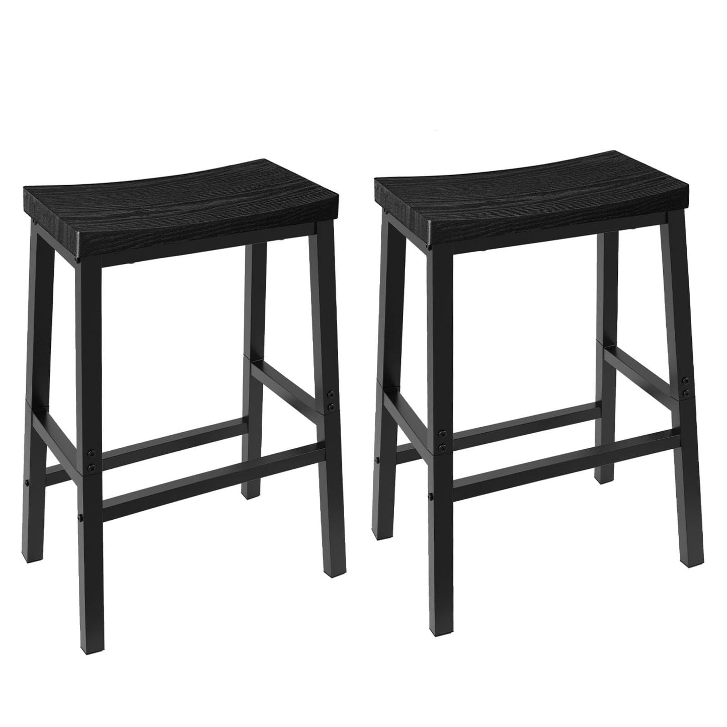 HOOBRO Bar Stools Set of 2, Tall Kitchen Breakfast Stools with Footrests, Bar Chairs with Saddle Seat for Kitchen, Counter, Easy Assembly