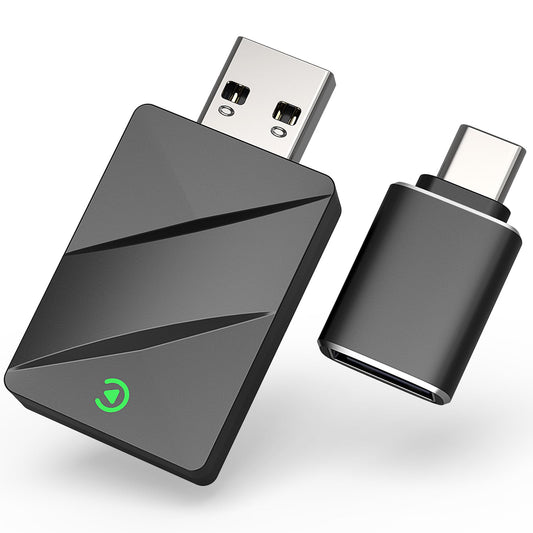 AOUQEE 2 in 1 Wireless CarPlay & Android Auto Adapter, Plug & Play Wireless CarPlay Dongle with 5GHz WiFi & Au-to Connect, Wire-less Android Auto