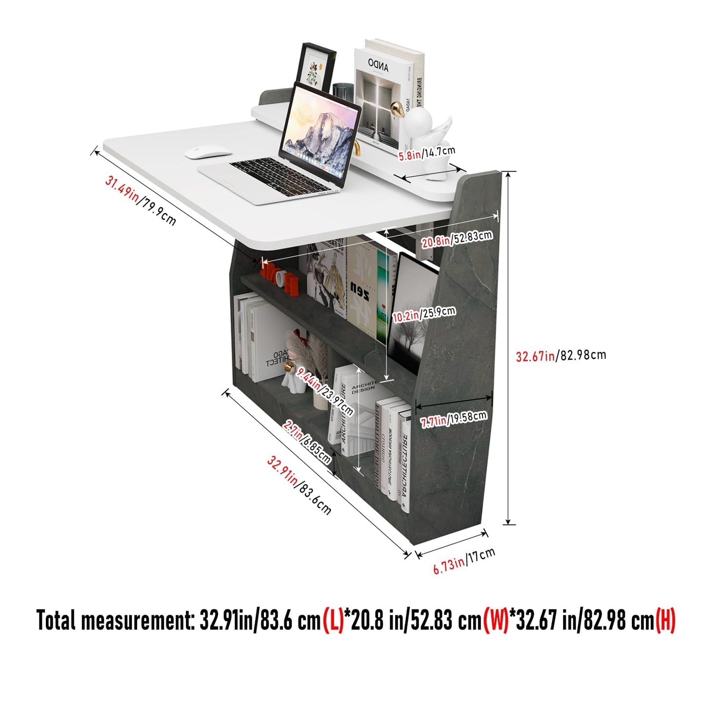 Pmnianhua Wall Mounted Drop-leaf Table Shelf, Wooden Laptop Desk, Multifunctional