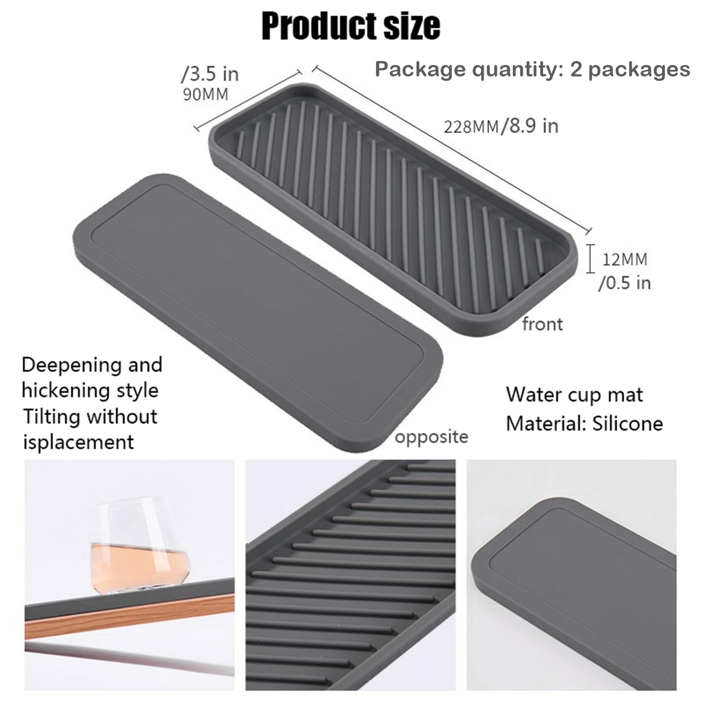 Kitchen Bathroom Sink Sponge Soap Organiser Holder Tray Silicone, 2 Pcs