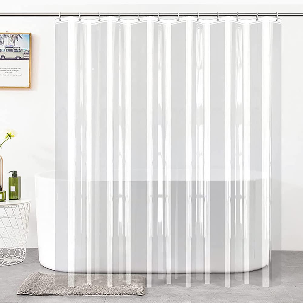Lkw Ogechi Transparent Shower Curtain Thick Extra Wide 180cm-300cm, 200cm Drop PVC Bath Curtain, 300X200cm Quick-drying Clear Shower Curtain
