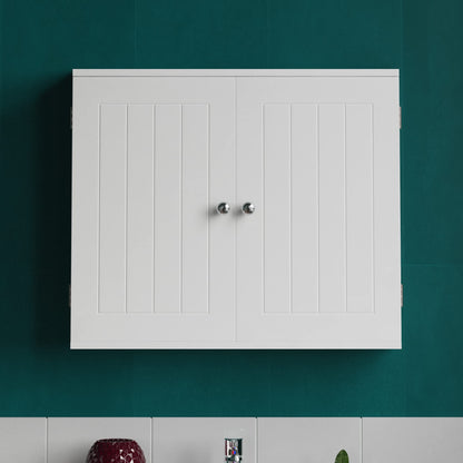 Bath Vida Priano Bathroom Cabinet Double Door Wall Mounted Storage Shelf, White