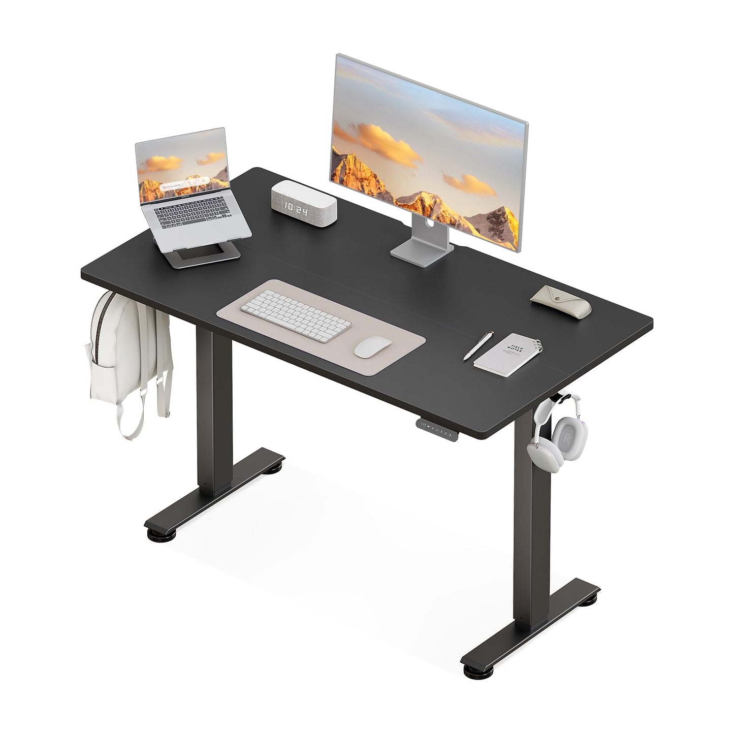 OffiGo Standing Desk, 120x60cm Height Adjustable Desk with 2 Memory Presets
