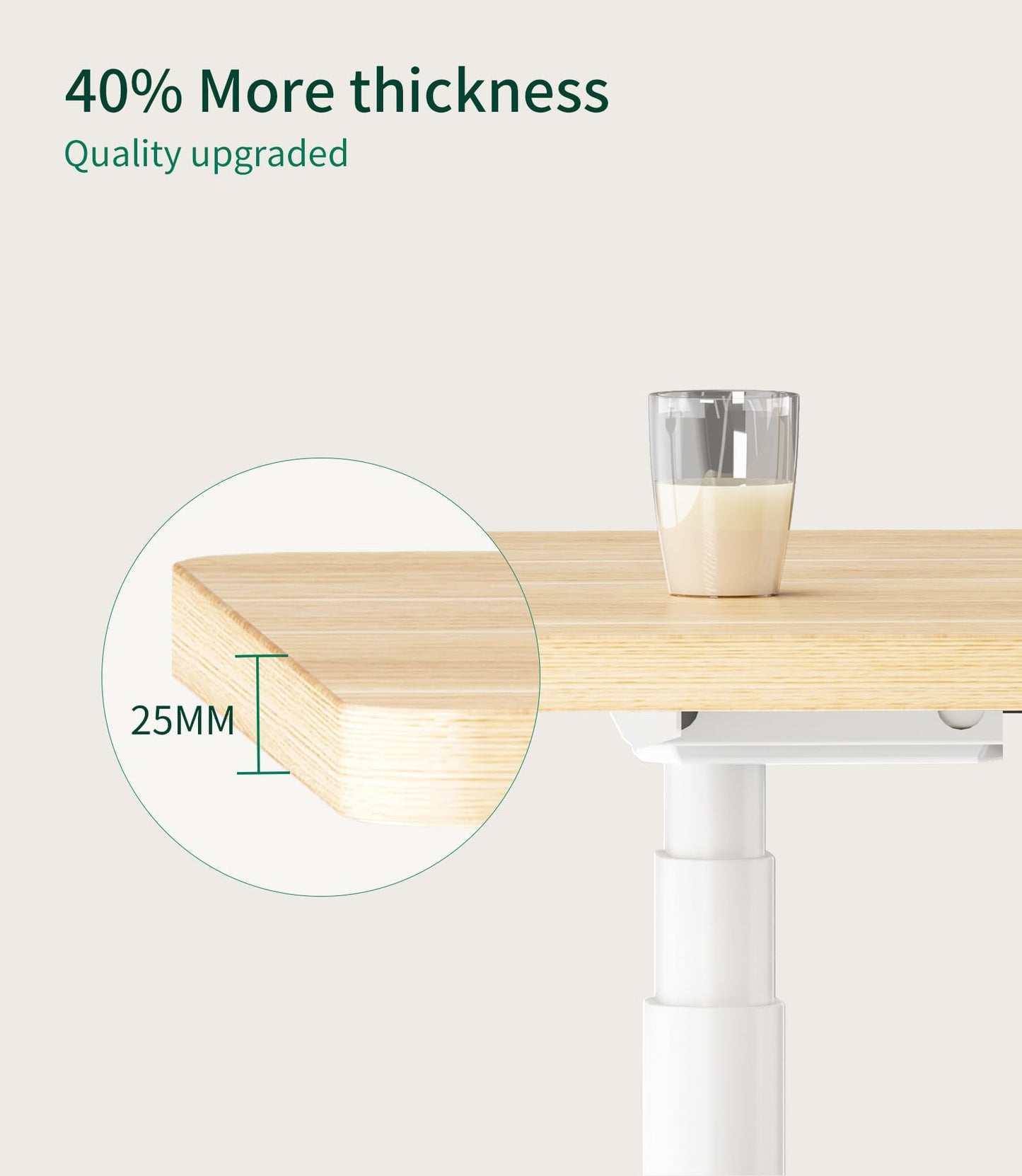 MAIDeSITe Table Top,Desktop for Height Adjustable Electric Standing Desk,Oak,160 * 80 * 2.5 cm