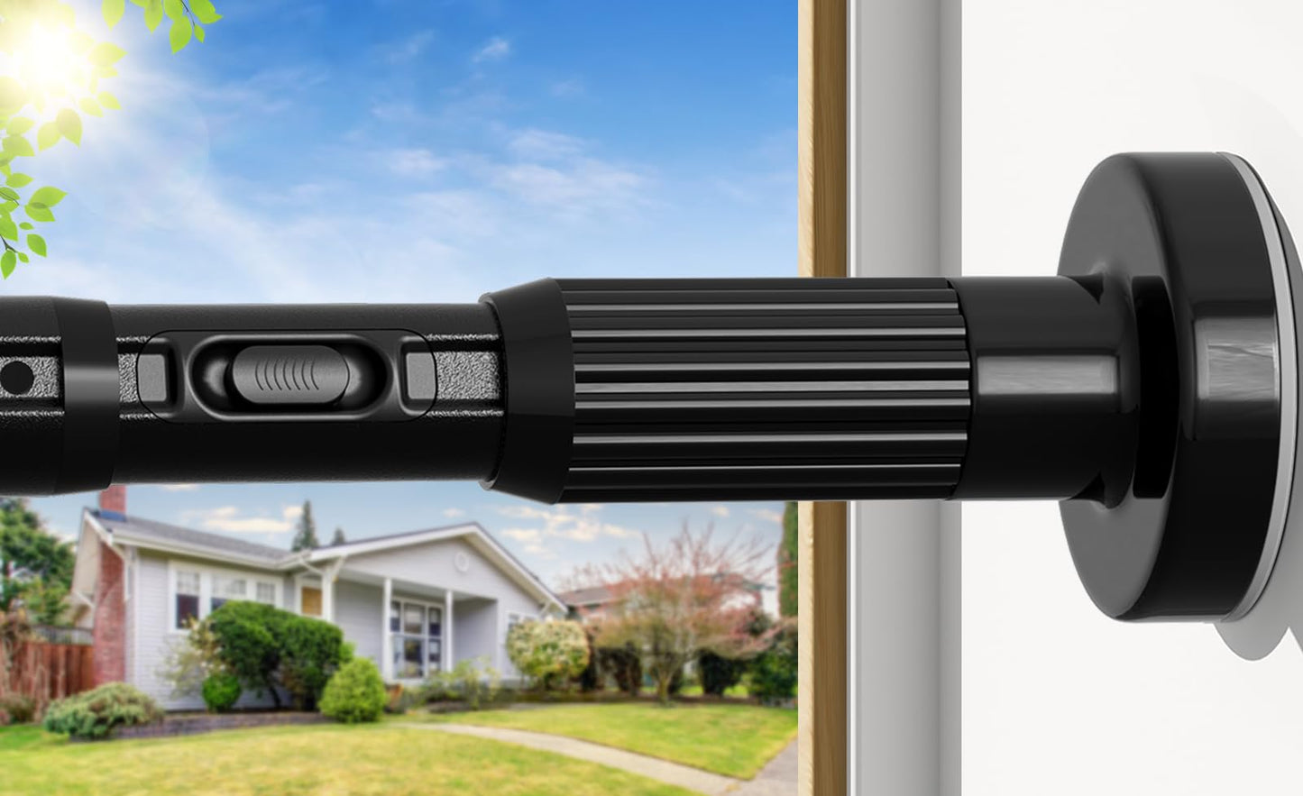 AIZESI Black Curtain Pole 207-422cm 1PCS,No Drill Room Divider Tension Rod