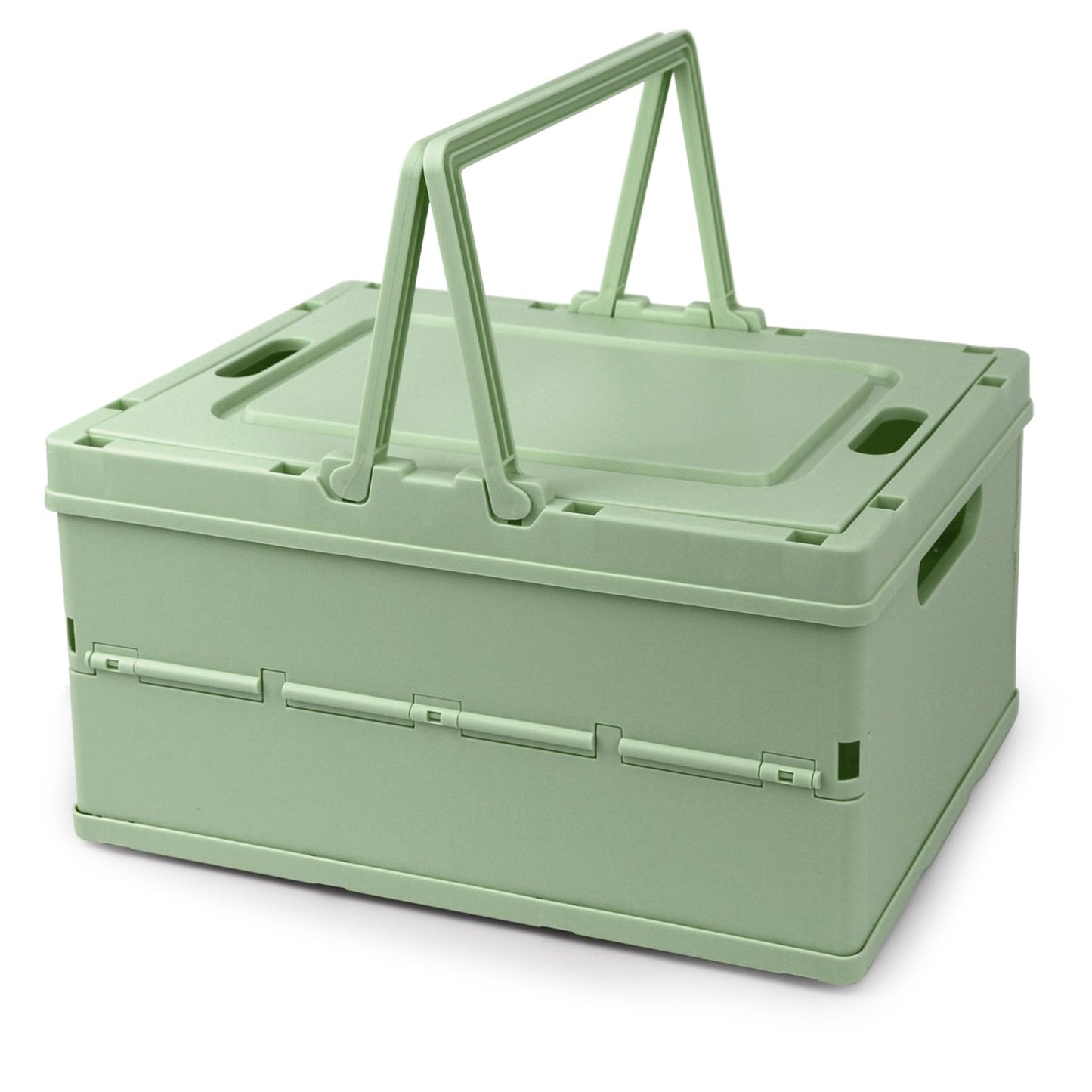 Vivikivi Collapsible Storage Crate,Plastic Storage Box, Green