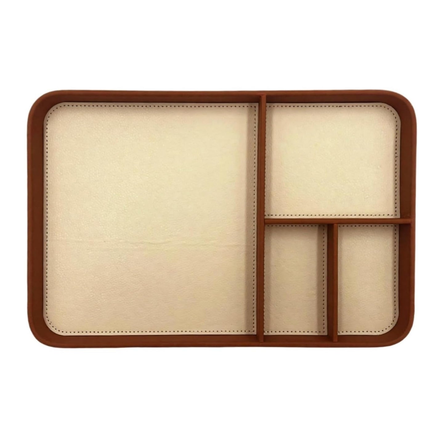 HapSmile PU Leather Valet Tray,30 x 20 cm Stylish Nightstand Organizer Bedside Desk tray for Watch, Keys, Phone, Wallet, Coin, Jewelry