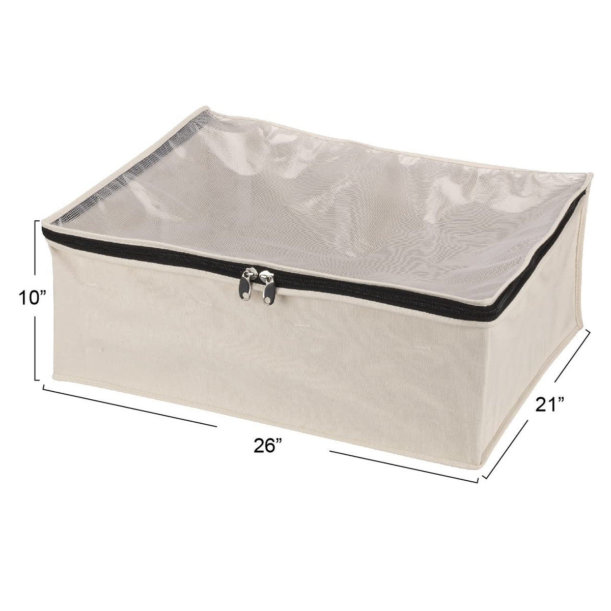 Household Essentials 3364-1 Cotton Canvas Blanket Storage Bags | Natural, Off-White