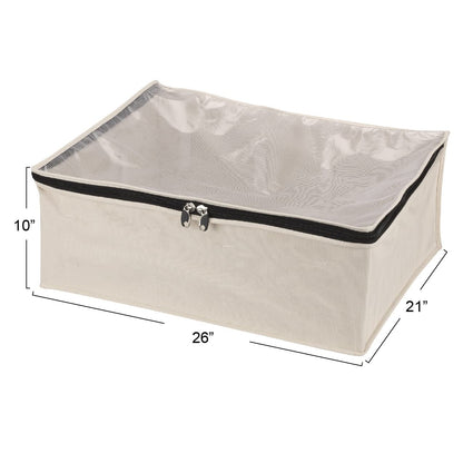 Household Essentials 3364-1 Cotton Canvas Blanket Storage Bags | Natural, Off-White