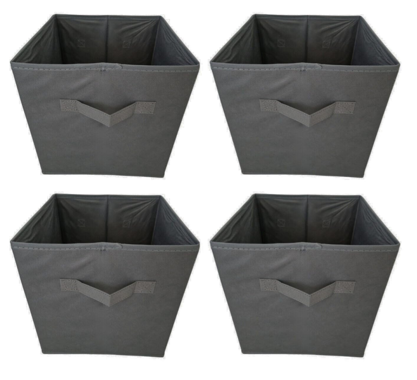 Aryllis Folding Storage Boxes, Dark Grey, Pack of 4, Collapsible Fabric Storage Cubes - 27cm x 27cm