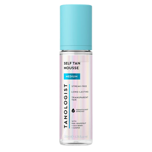 Tanologist Self Tan Mousse Medium (200 ml) Clear Self Tanning Foam For Sensitive Skin Dermatologist Approved Clean Ingredients & Vegan