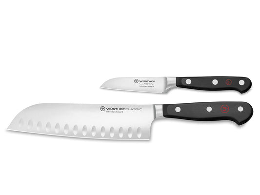 W?sthof Classic 2-Piece Asian Knife Set, Black