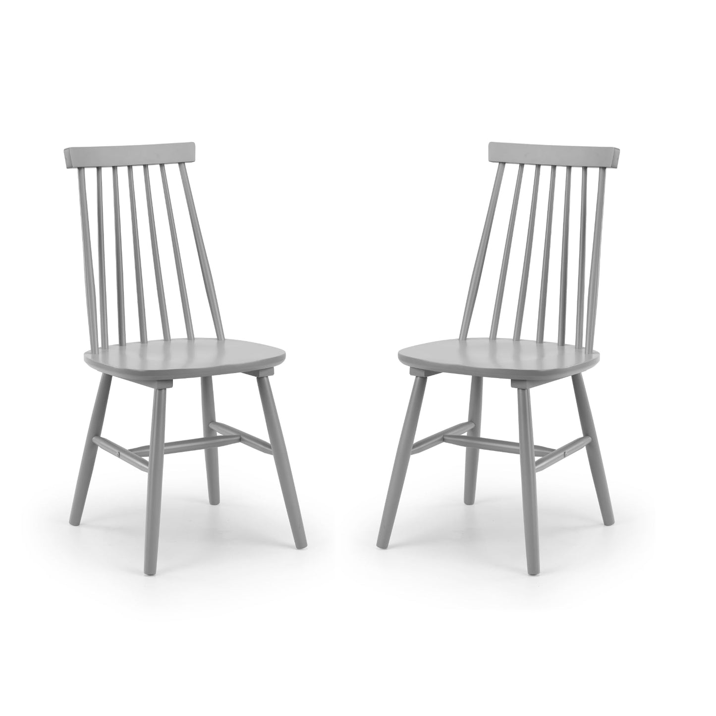 Julian Bowen Alassio Dining Chairs, Set of 2, Grey - H92.5 x W44.5 x D53cm