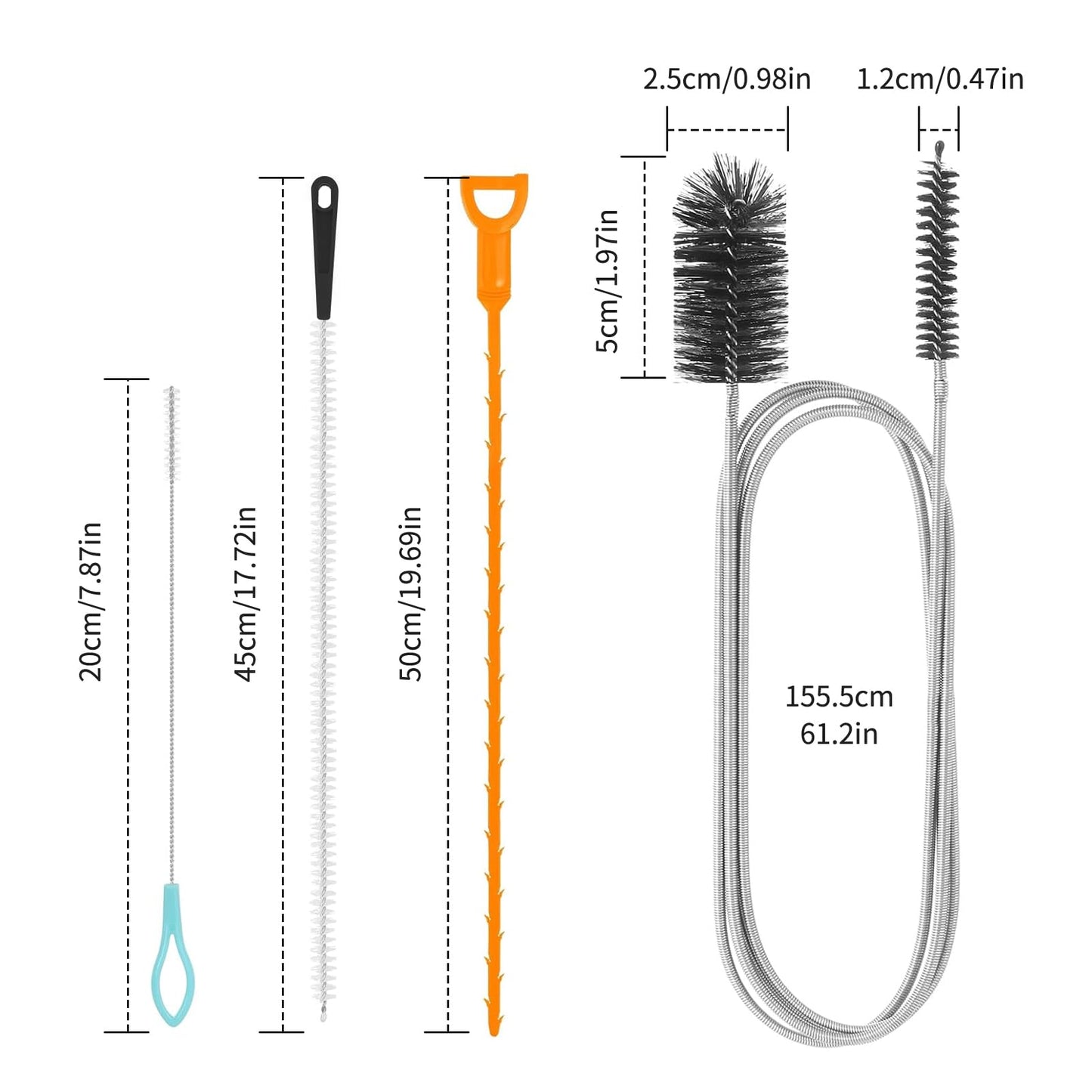 6 Pcs Bathroom Kitchen Sink Unblocker Tool, Kitchen Bath Drain Unblocker Tools, Multifunctional Plumbing Unclogger Tool Drain Cleaning Brush for
