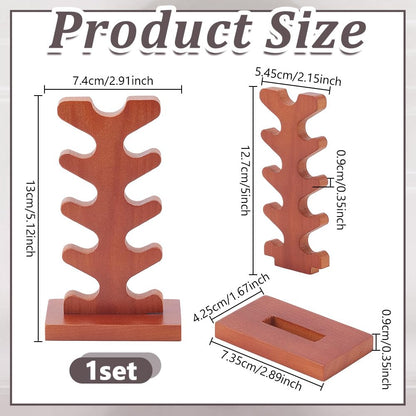 NBEADS 5-Tier Wooden Wand Display Holder, 7.4x4.2x13cm Wizard Wand Stand Magic Wand Display Sword Stand for Desktop Display Decoration Collection