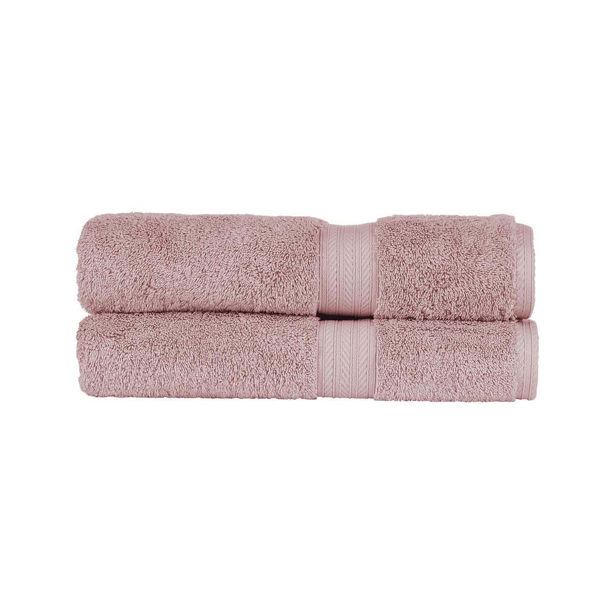 Christy Renaissance 2 Bath Towels Set | Petal Pink | 100% Egyptian Cotton Pile | Luxuriously Soft and Super Absorbent | 675 GSM