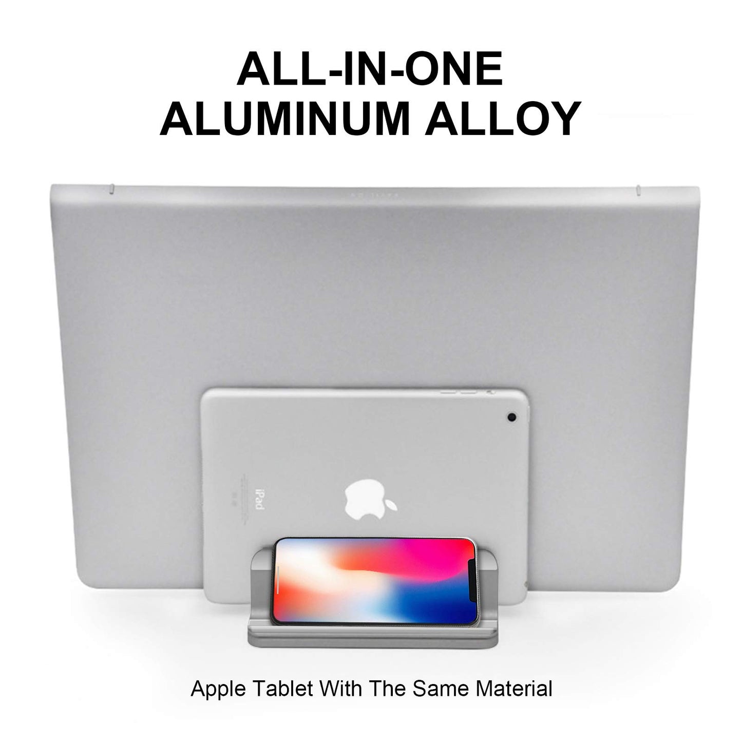 Vertical Laptop Stand [2021 ver.],ULBRE Double Adjustable 4 Slot Desktop MacBook Stand Holder Dock Compatible with All MacBook Chromebook Surface