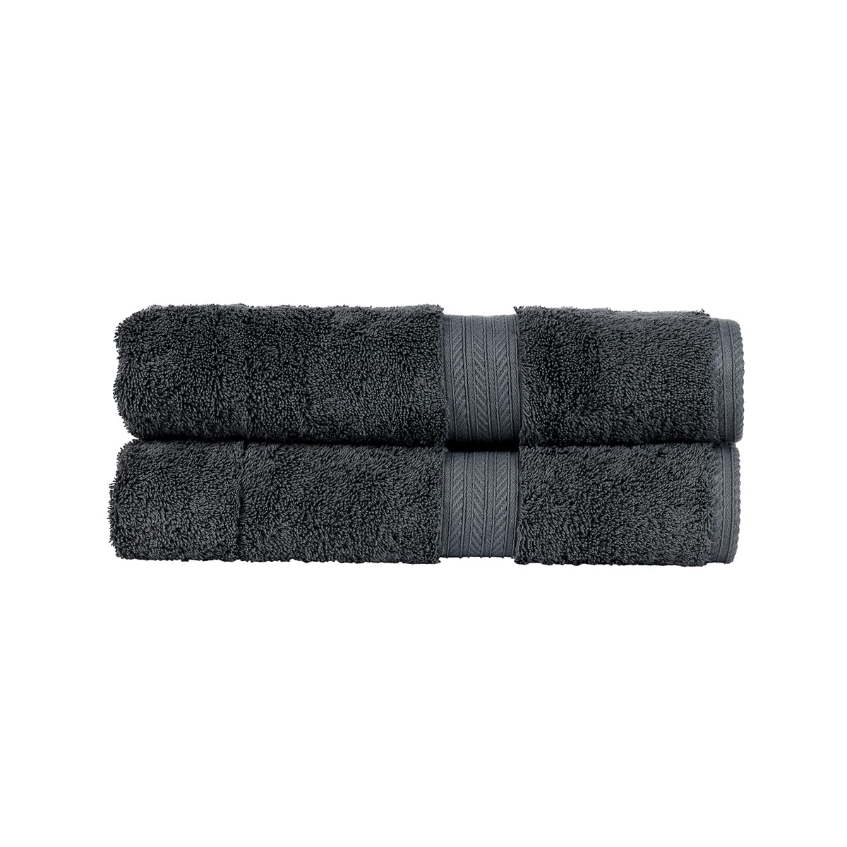 Christy Renaissance 2 Bath Towels Set | Ash Grey | 100% Egyptian Cotton Pile | Luxuriously Soft and Super Absorbent | 675 GSM