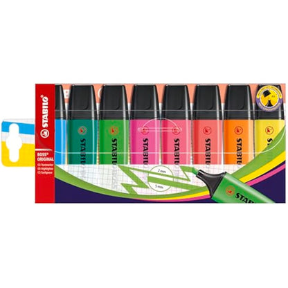 STABILO BOSS ORIGINAL - Highlighter - Pack of 8 - Assorted Colours