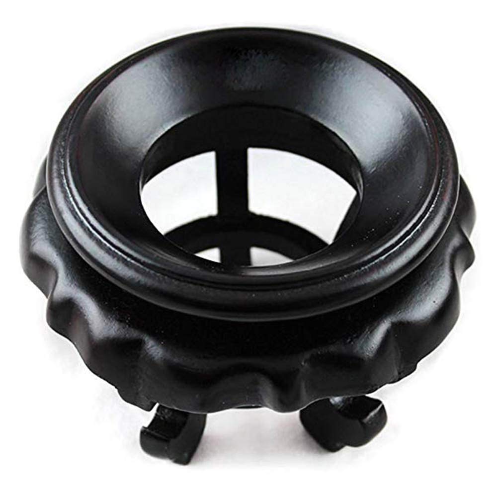 Nurnesy Ostrich Egg Display Stand, Carving Crafts, Ostrich Egg Tray Base Bottom,Ornament for Homes or Offices,High Stability (Black)