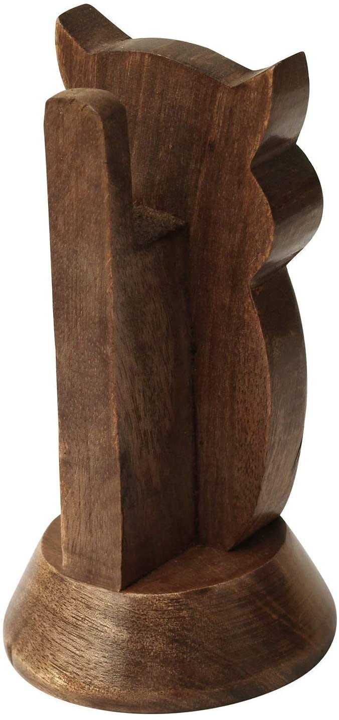 Ajuny Handcrafted Wooden Eyeglass Spectacle Holder - Handmade Owl Design Eyewear Wood Display Stand