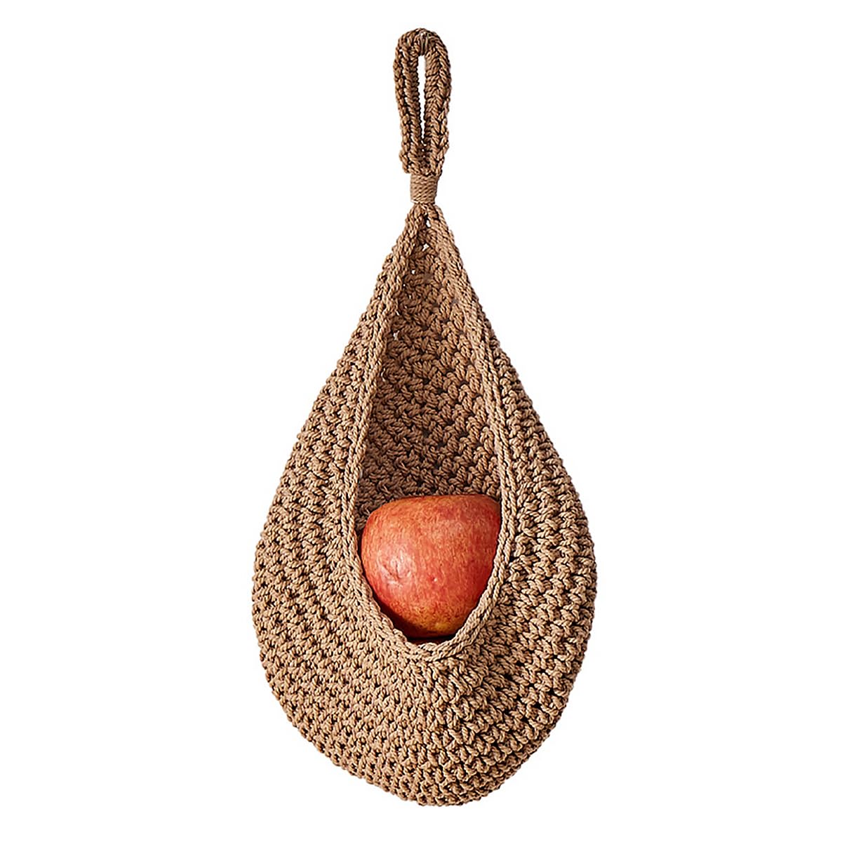 ANCLLO 3PCS Three sizes Hanging Wall Basket Teardrop Hanging Baskets Hand Woven Wall Mounted Teardrop Hanging Wall Decor Baskets for Kitchen Storage