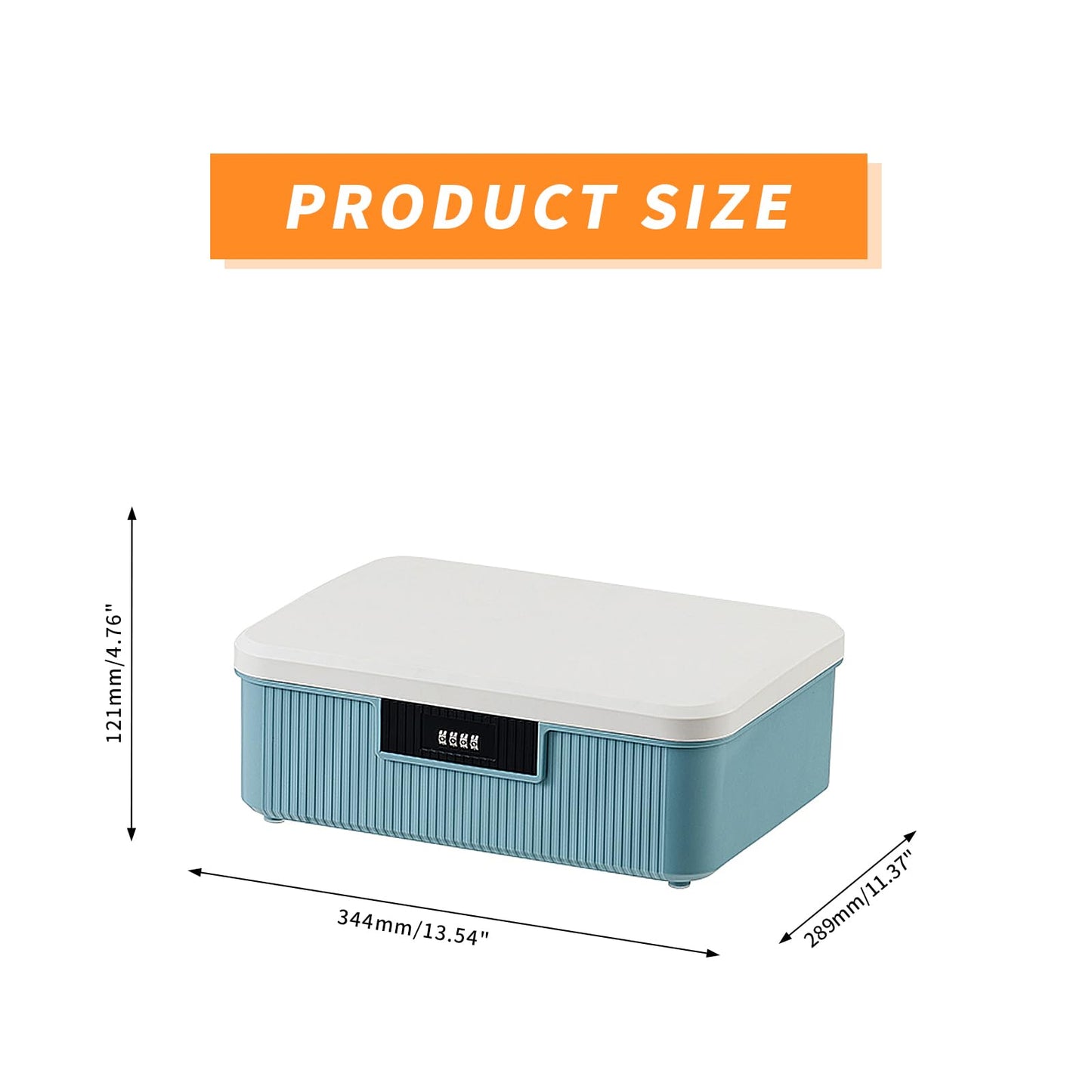 Toolzia Lockable Medicine Storage Box with Combination Lock, Hygienic Medication Storage Organizer Household Security Stash Box Lightweight Storage
