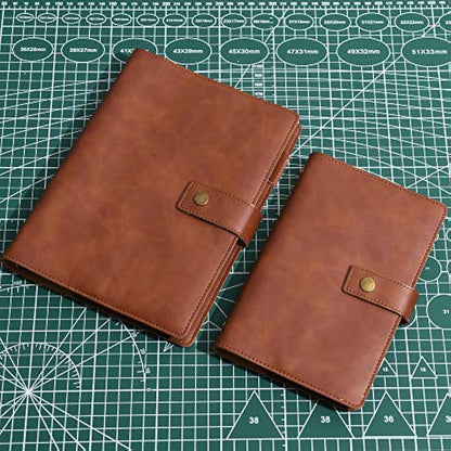 WONDERPOOL Leather Diary Refillable Notebook Spiral Journal Binder Portfolio - A5 Dot Grid Paper & Inner Pockets for Travel Work and Personal Organizer (Coffee, A5)