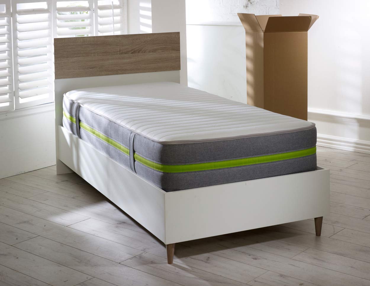 Starlight Beds Horizon Harmony Grey Sprung Hybrid EU Small Single Mattress