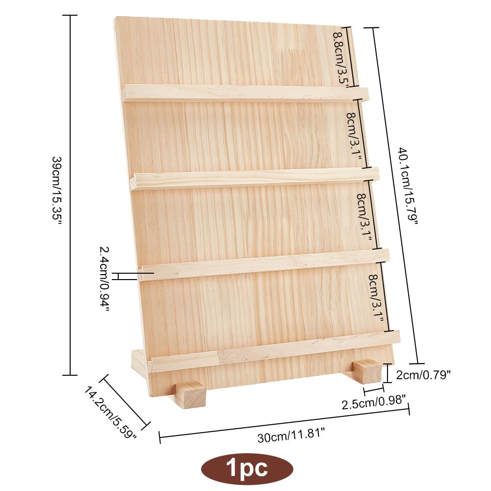 PH PandaHall 4-Tier Wooden Earring Card Display Jewellery Stand Holder