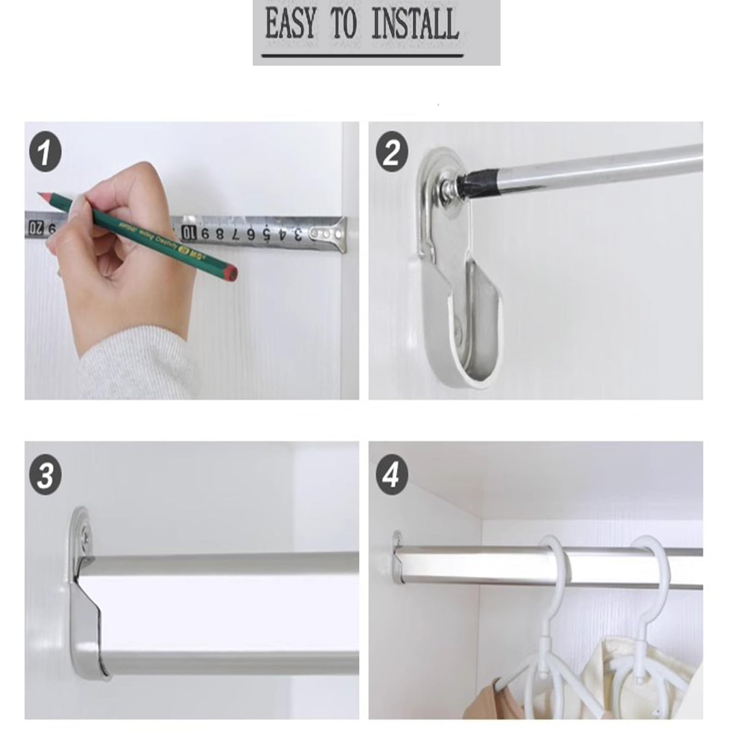 Oval Wardrobe Rail Holder Wardrobe Hanging Sockets 15mm Rail Rod End Supports Wardrobe Rod Socket Fitting Round Bracket Zinc Alloy Flange