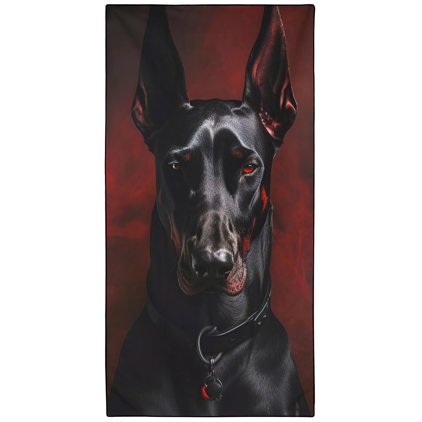 Violetpos Doberman Beach Towel for Dog Lovers, Extra Large 180x90 cm 250GSM Microfibre, Sand Free Quick Dry