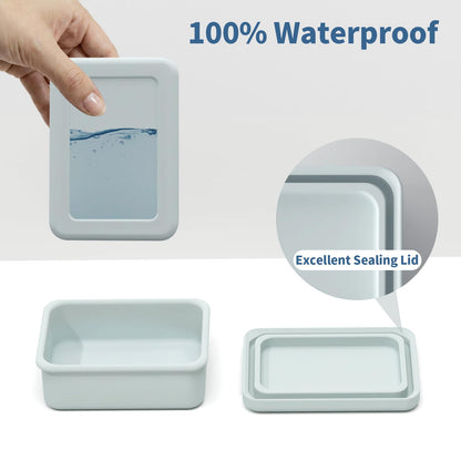 PAVSTINE Silicone Travel Soap Dish with Lid, Grey